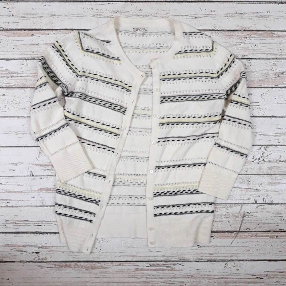 ❤️MERONA Textured Stripe Cardigan 3/4 Sleeve